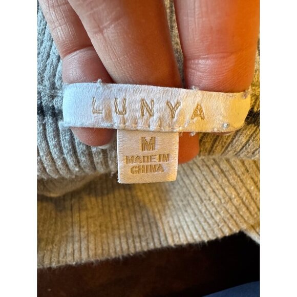 Lunya Shorts Women Medium Gray Cotton Silk Ribbed Bike‎ Loungewear Sleepwear - Picture 7 of 9